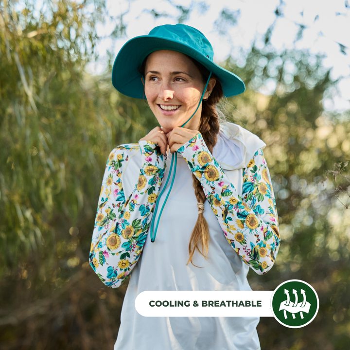 Women's UV Protection Sun Hoodie - Garden Flower
