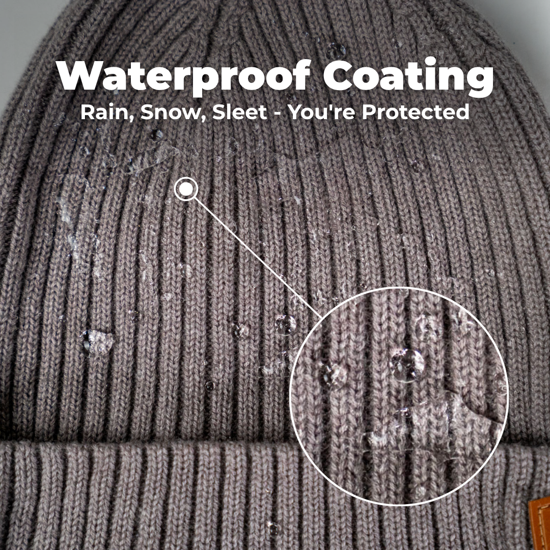 Water Resistant Wool Beanie - Grey