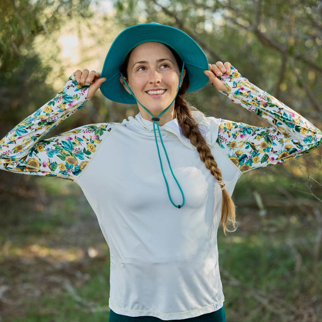 Women's UV Protection Sun Hoodie - Garden Flower