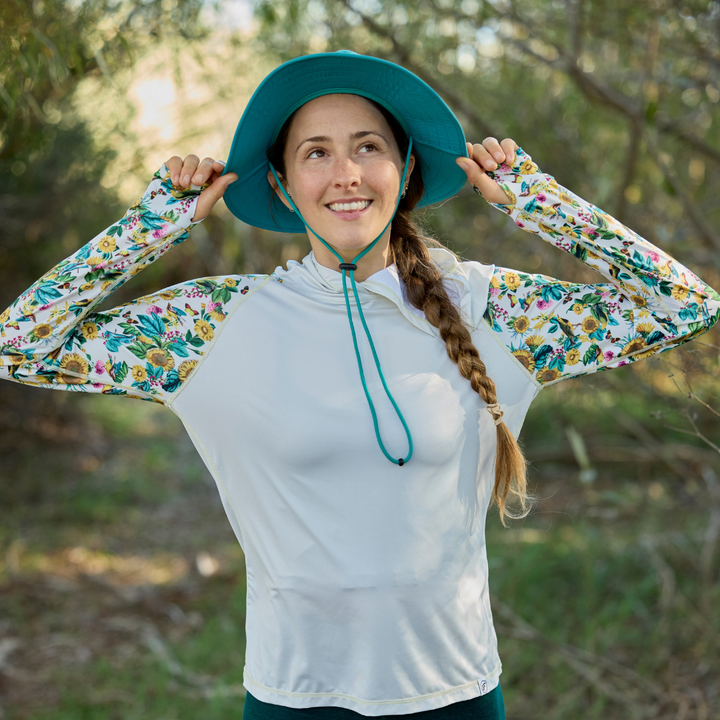 Women's UV Protection Sun Hoodie - Garden Flower