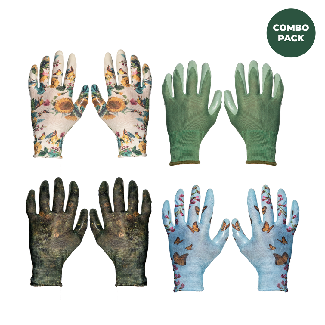 nitrile gloves gardening Combo 4 Pack