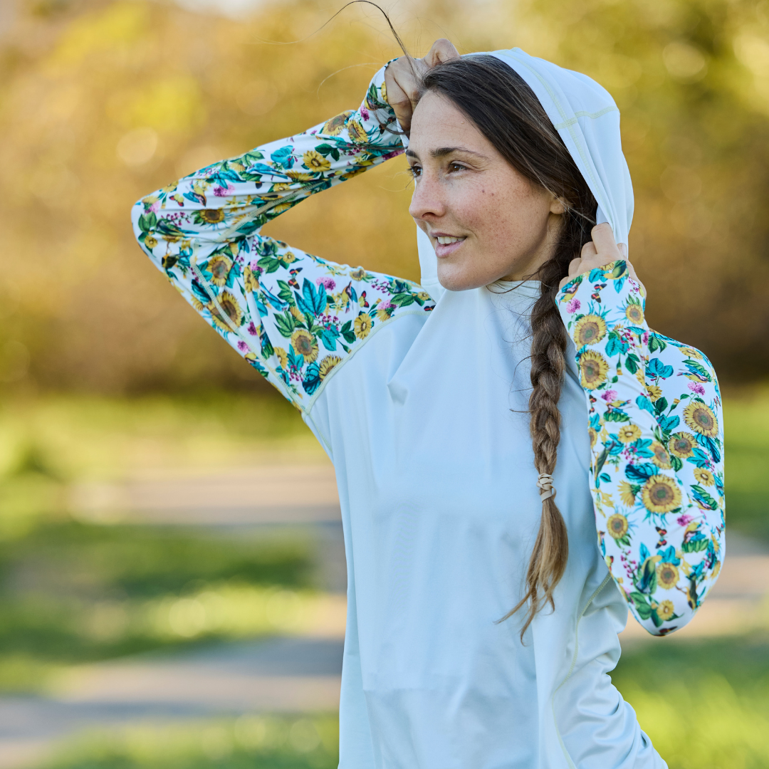 Women's UV Protection Sun Hoodie - Garden Flower