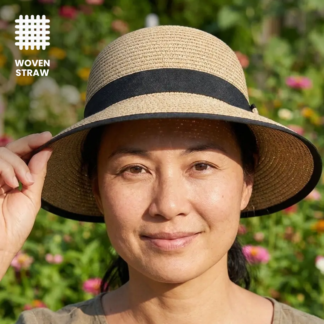 Split Back Sun Hat- Black
