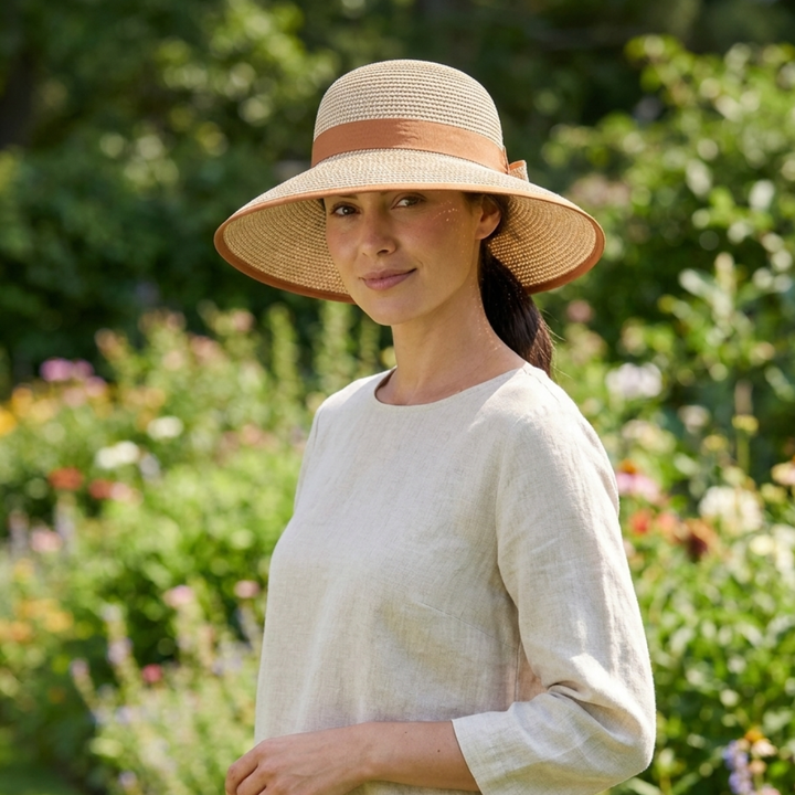 Split Back Sun Hat- Rust