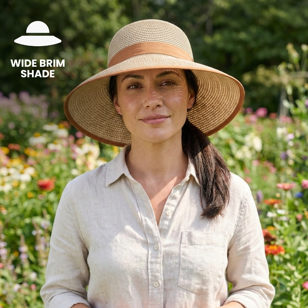 Split Back Sun Hat- Rust