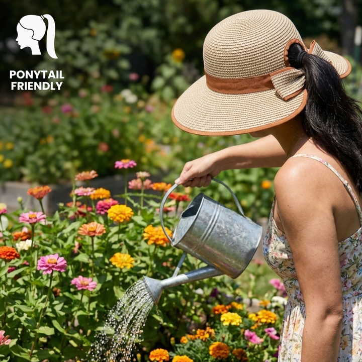 Split Back Sun Hat- Rust