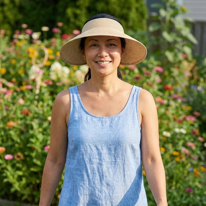 Roll-Up Straw Visor- Camel