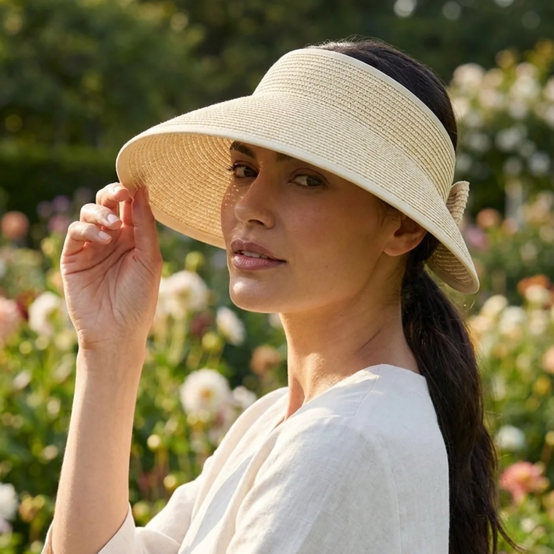 Roll-Up Straw Visor- Natural