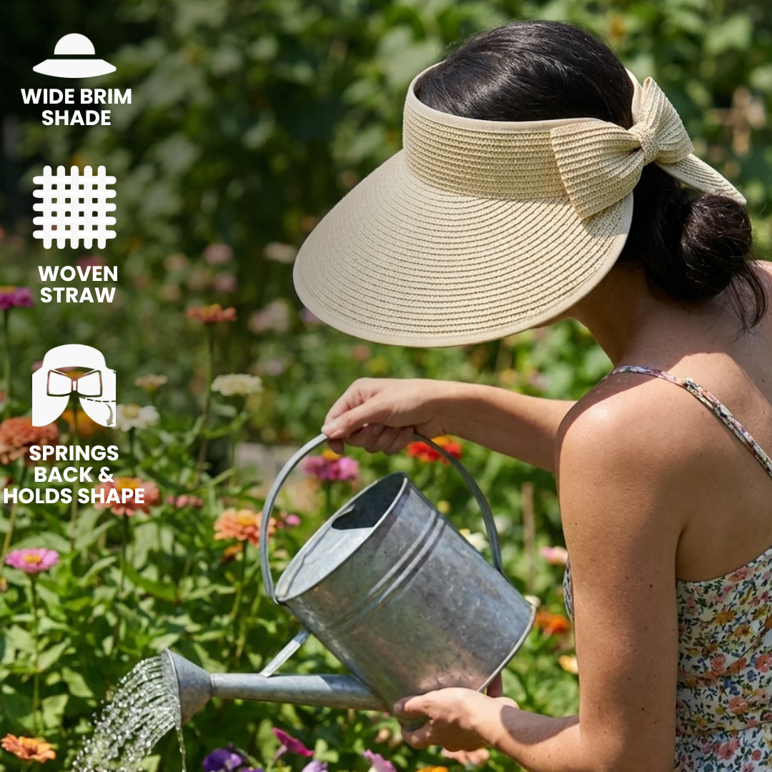 Roll-Up Straw Visor- Natural