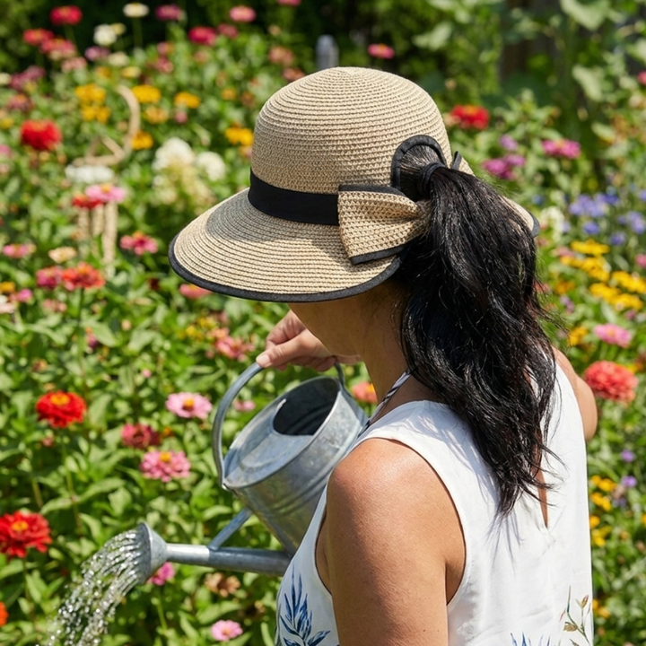 Split Back Sun Hat- Black
