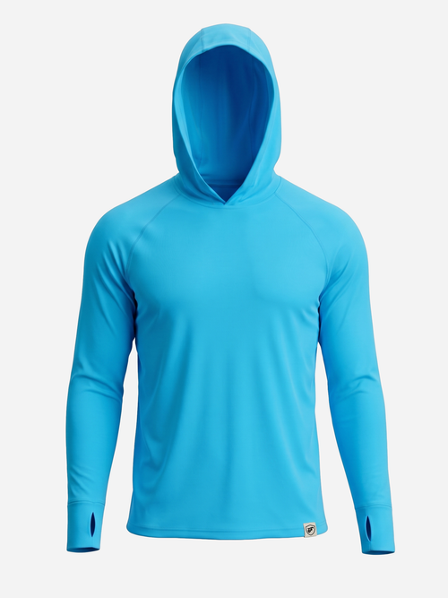 Men's UV Protection Sun Hoodie - Blue Horizon