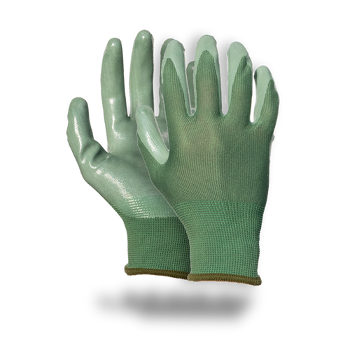 Nitrile Gardening Gloves - Forest Green