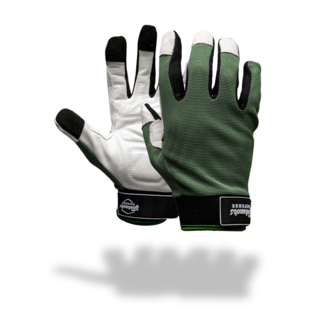 Rugged Guard Leather Gloves - Forest Green