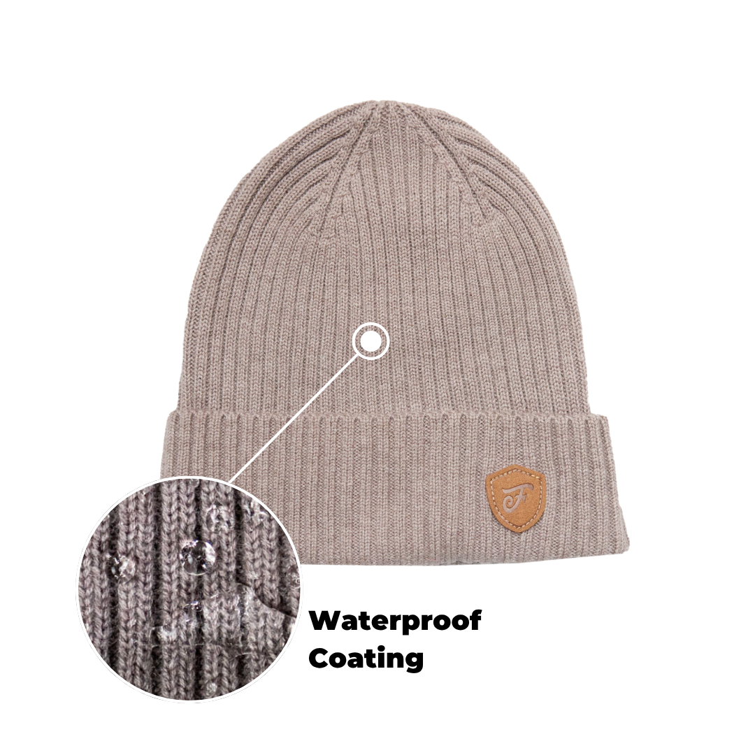 Water Resistant Wool Beanie - Grey