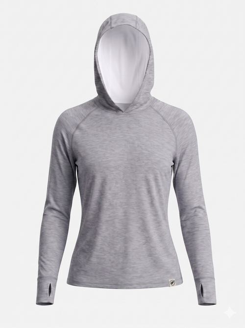 Women's UV Protection Sun Hoodie - Heather Grey