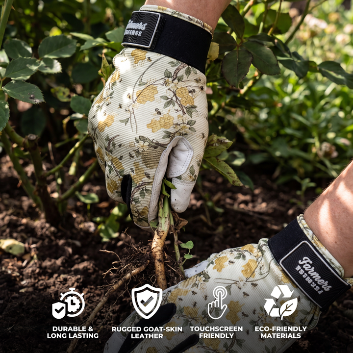 Rugged Guard Leather Gloves  - Bee Blossom