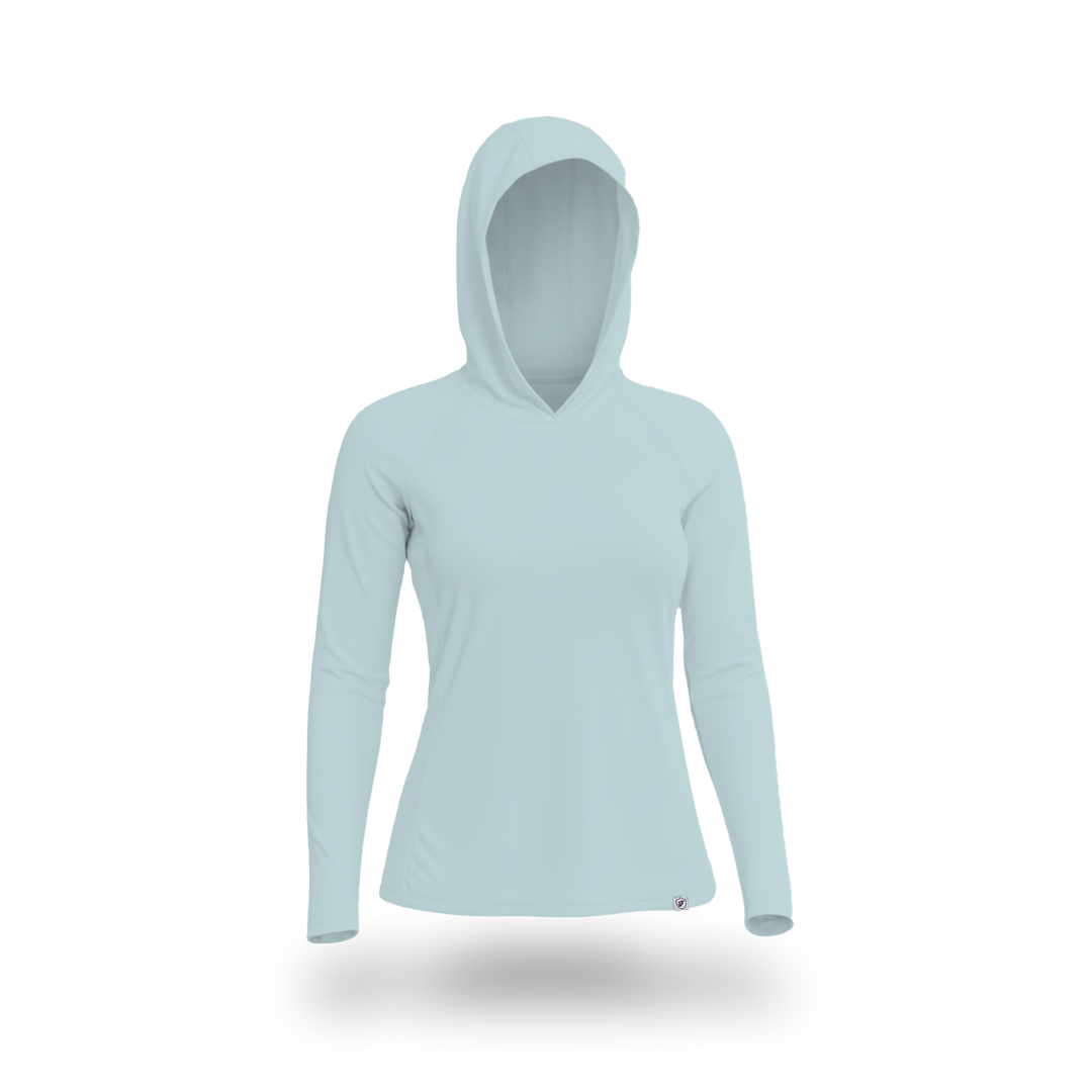 Women's UV Protection Sun Hoodie - Light Cyan