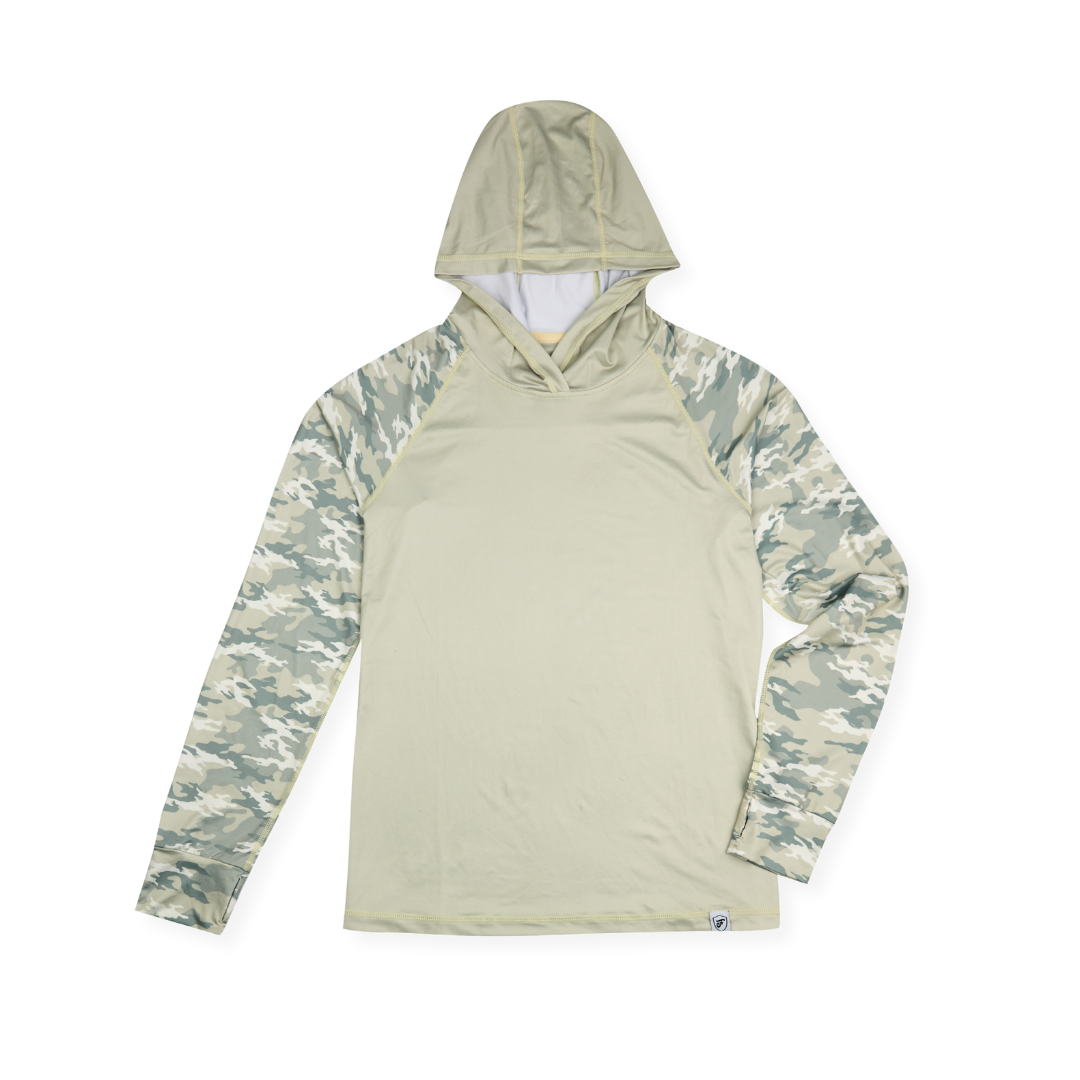 Women's UV Protection Sun Hoodie - Light Green Camo