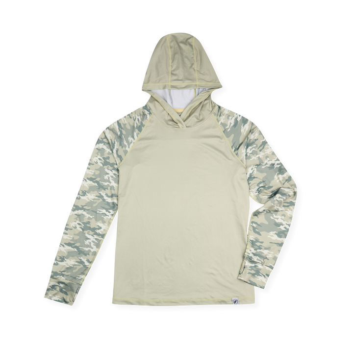 Women's UV Protection Sun Hoodie - Light Green Camo