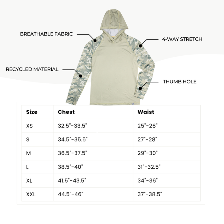 Women's UV Protection Sun Hoodie - Light Green Camo