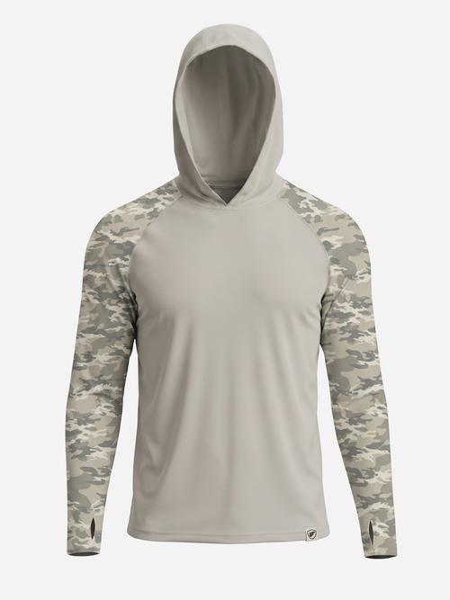 Men's UV Protection Sun Hoodie - Light Green Camo