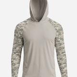 Men's UV Protection Sun Hoodie - Light Green Camo