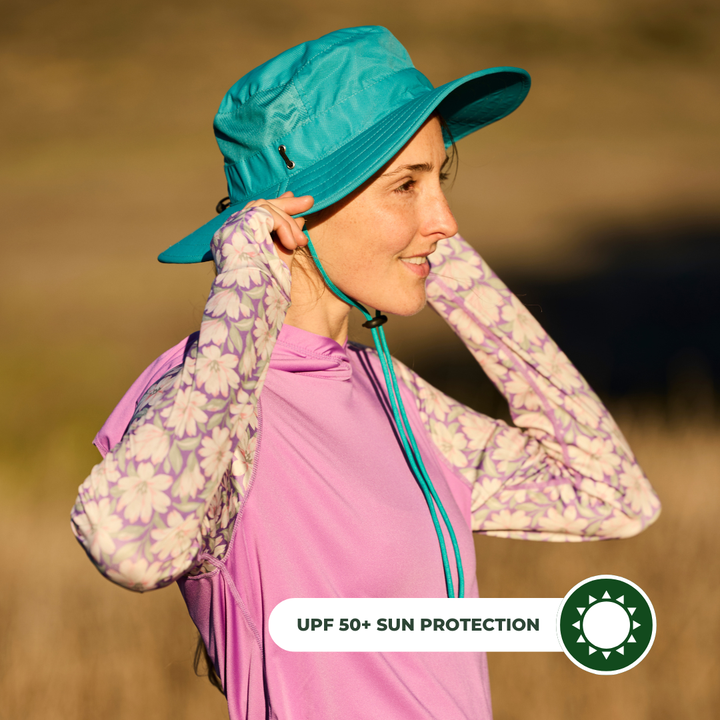 Women's UV Protection Sun Hoodie - Painted Peony Pink