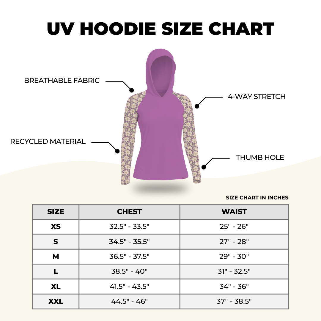 Women's UV Protection Sun Hoodie - Painted Peony Pink