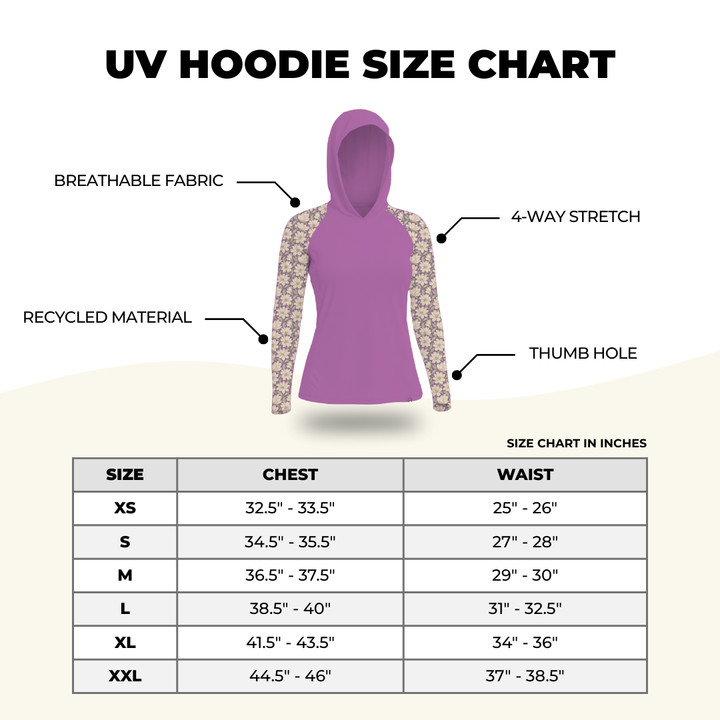 Women's UV Protection Sun Hoodie - Painted Peony Pink