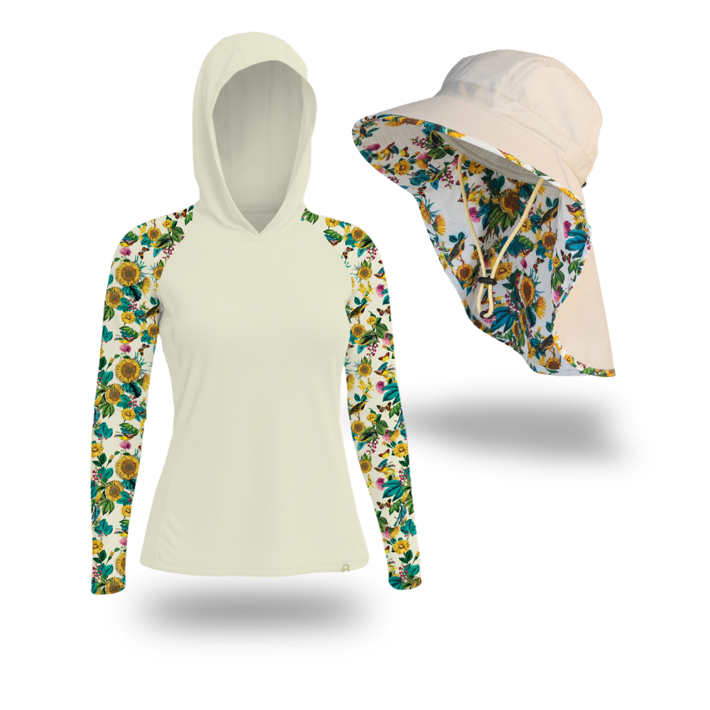 The Sun Duo - UV Sun Hoodie , Sun Hat - 15% Off