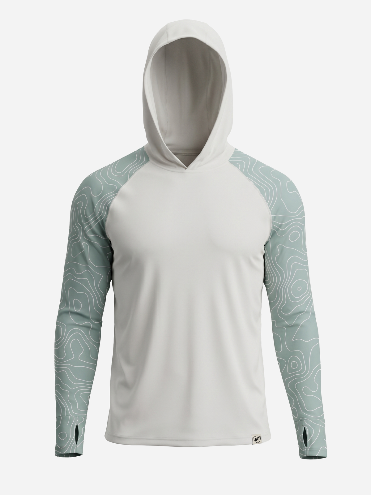 Men's UV Protection Sun Hoodie - Topo Map