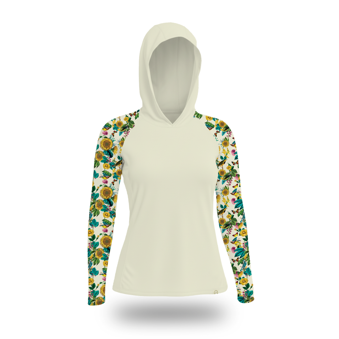Women's UV Protection Sun Hoodie - Garden Flower