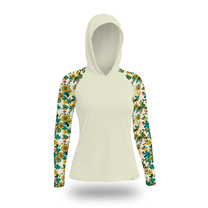 Women's UV Protection Sun Hoodie - Garden Flower