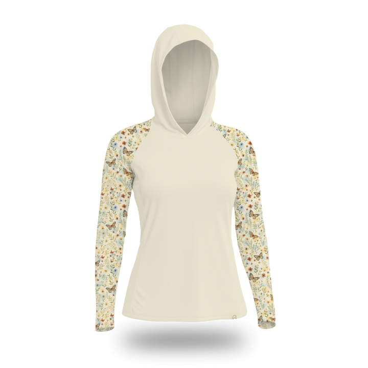 Women's UV Protection Sun Hoodie - Butterfly Fields