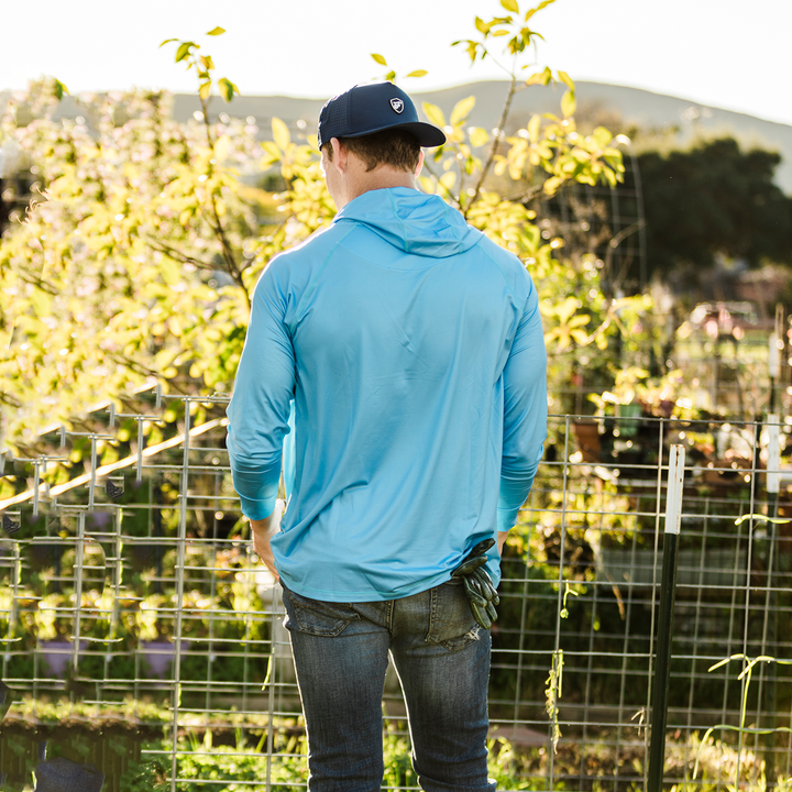 Men's UV Protection Sun Hoodie - Blue Horizon